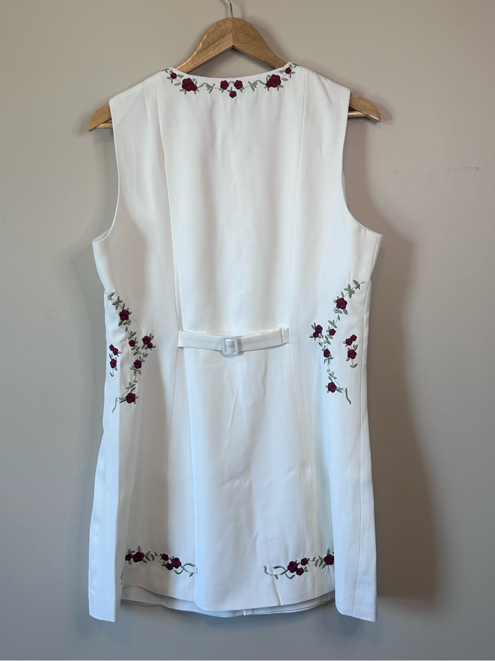 Commense White Embroidered Floral Button Front Mini Dress Size XL - Picture 7 of 8